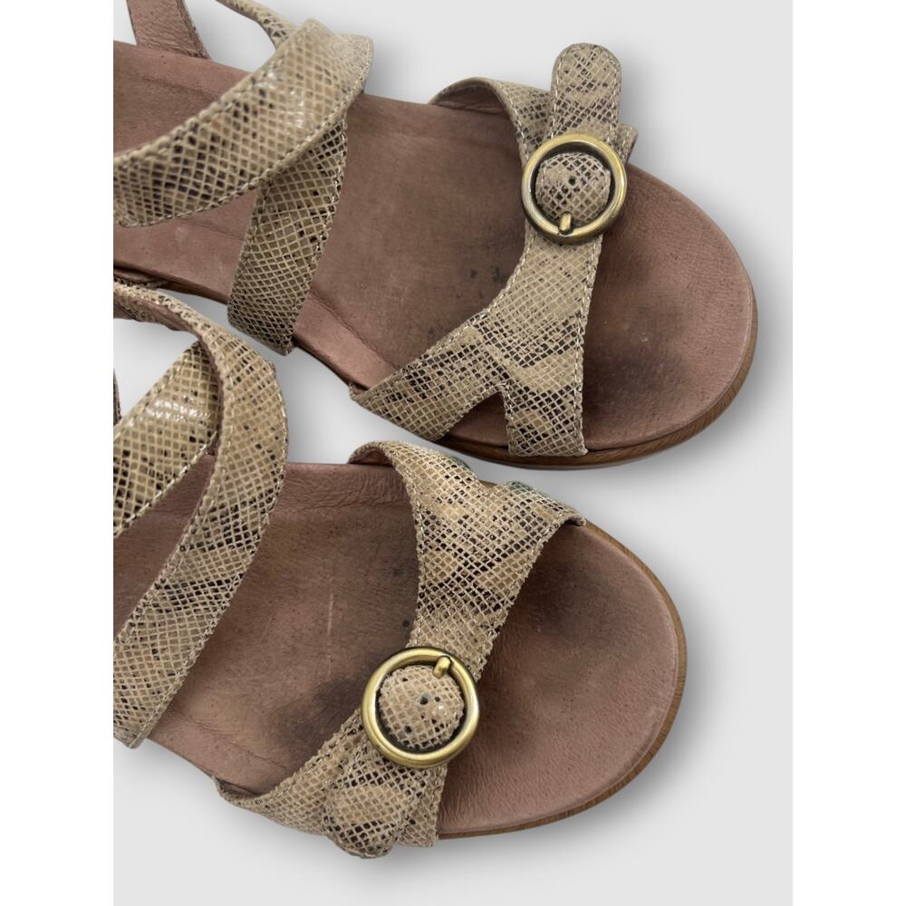 Dansko Snake Print Leather Strappy Platform Wedge Sandals Size 7 / EU 37 - Picture 6 of 10